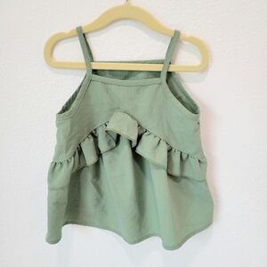 Shein Girls Green Ruffle Front Tank Top Size 4